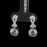 4.44 Ct Round Lab Grown Diamond 14K Gold Earrings