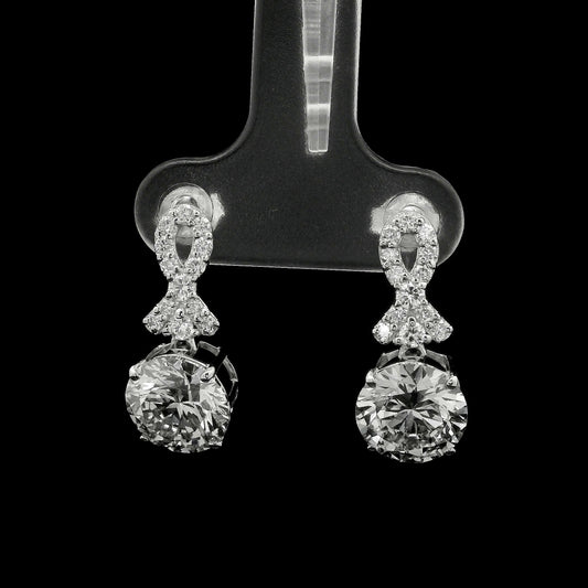 4.44 Ct Round Lab Grown Diamond 14K Gold Earrings