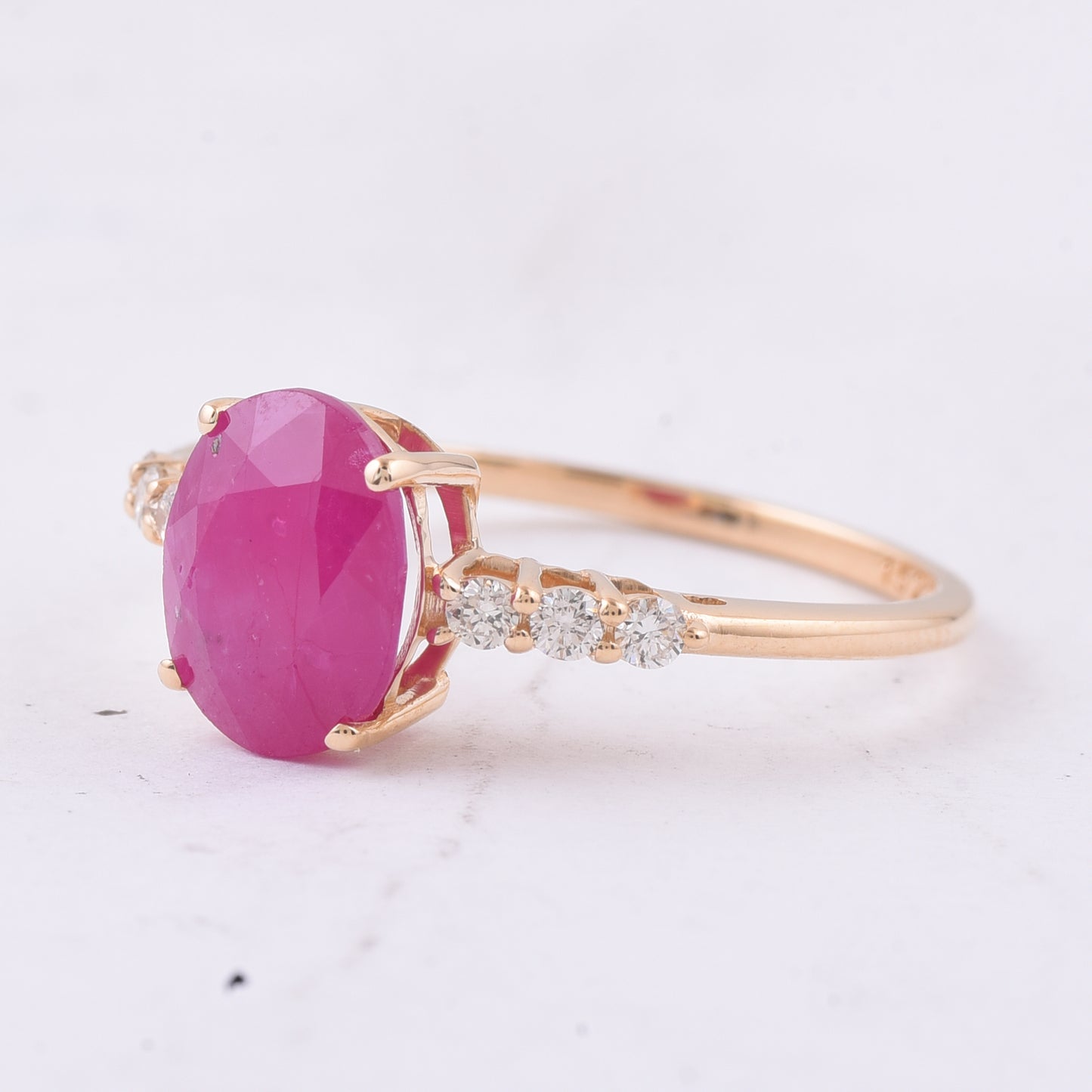 2.69 Ct Oval Natural Ruby 14K Gold Ring