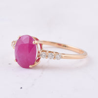 2.69 Ct Oval Natural Ruby 14K Gold Ring