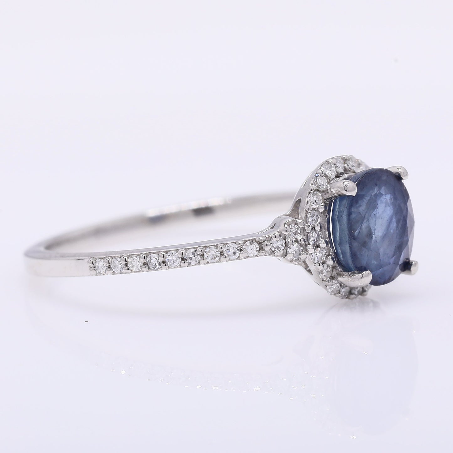 1.34 Ct Oval Mixed Cut Natural Sapphire 950 Platinum Ring