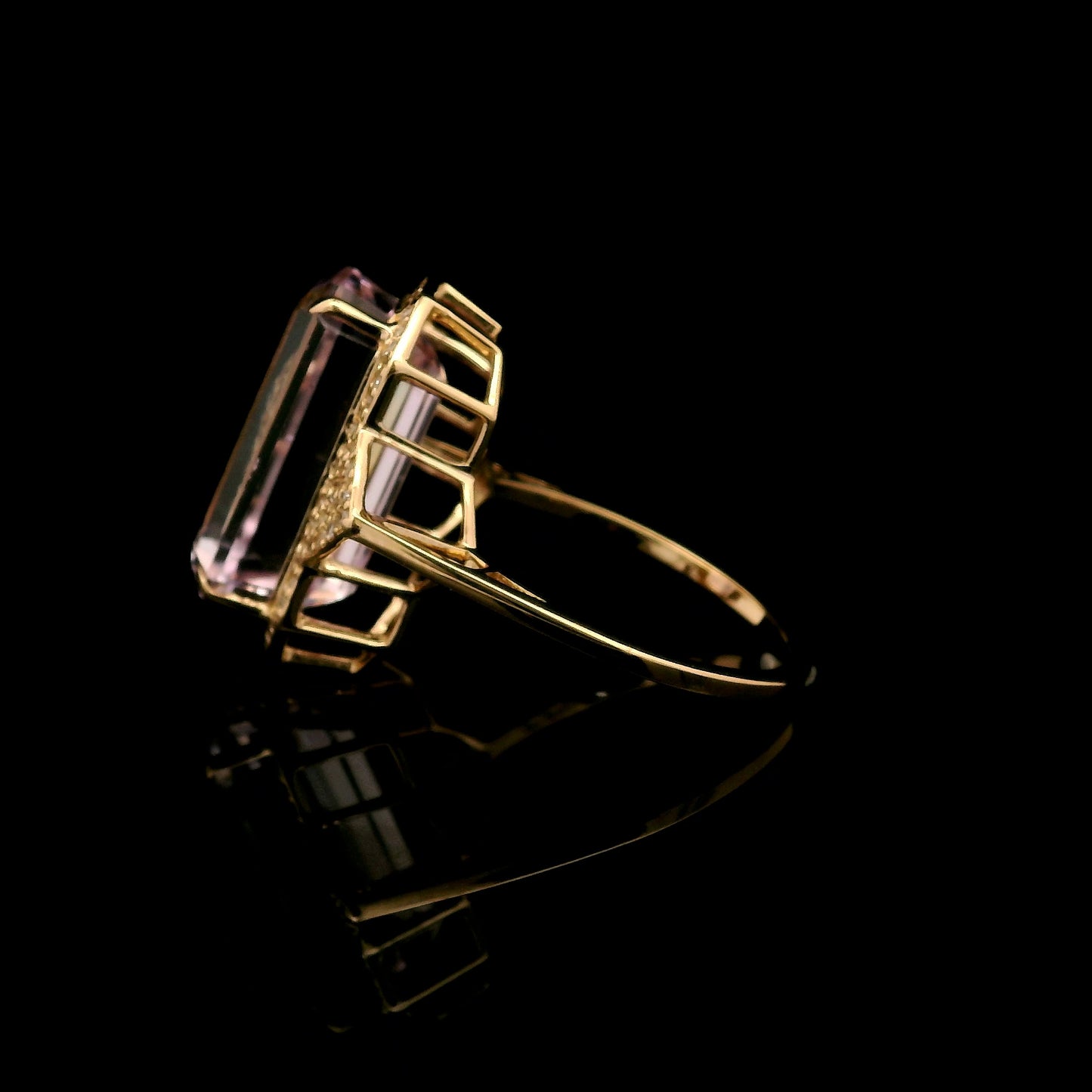 9.23 Ct Octagon Kunzite 14K Gold Ring