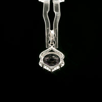 2.73 Ct Oval Amethyst, White Zircon 925 Sterling Silver Pendant