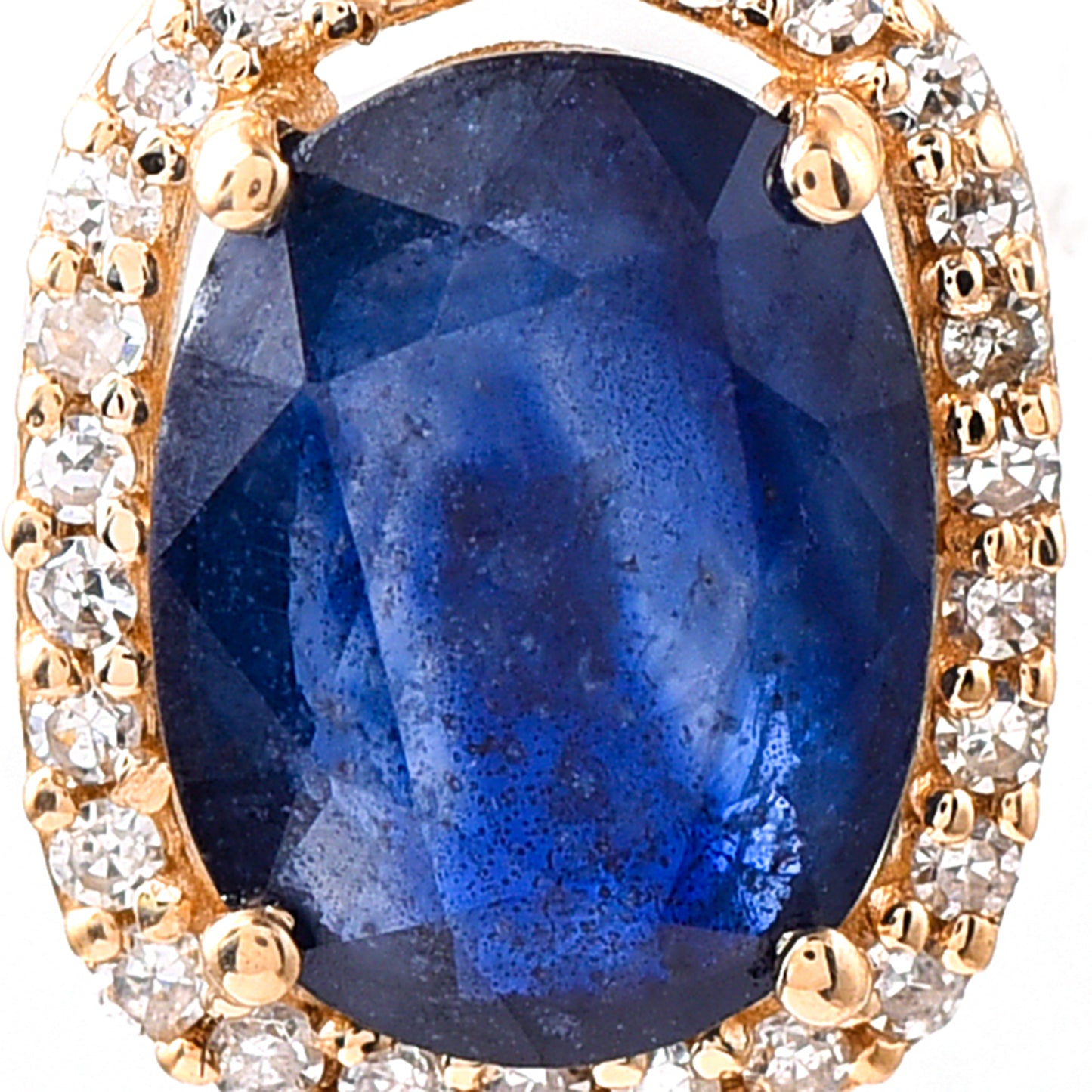 1.76 Ct Oval Mixed Cut Natural Sapphire 14K Gold Pendant