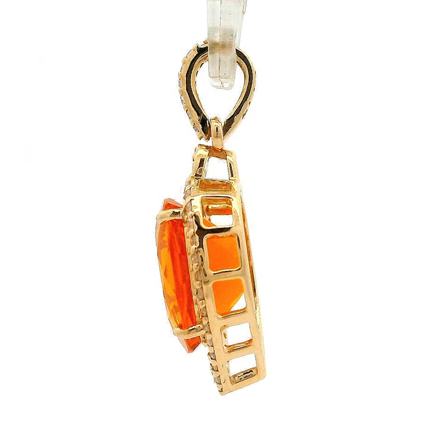 1.81 Ct Oval Fire Opal 14K Gold Pendant
