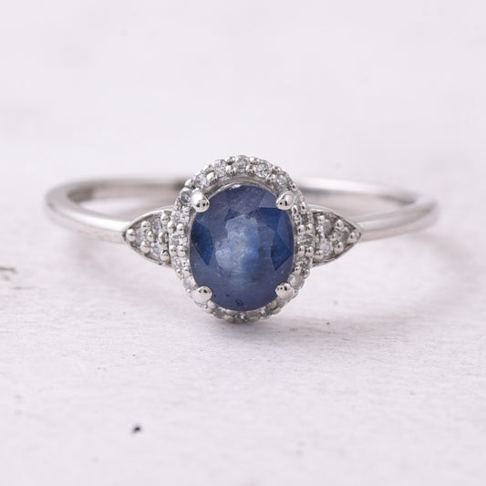 1.18 Ct Oval Mixed Cut Natural Sapphire 950 Platinum Ring