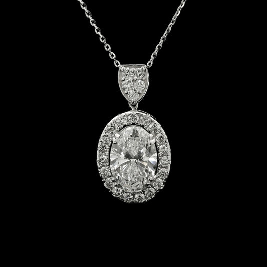 3.15 Carats Lab Grown Diamond 14K Gold Pendant