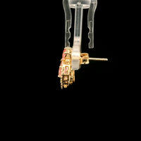 1.85 Ct Square Tourmaline 14K Gold Earrings