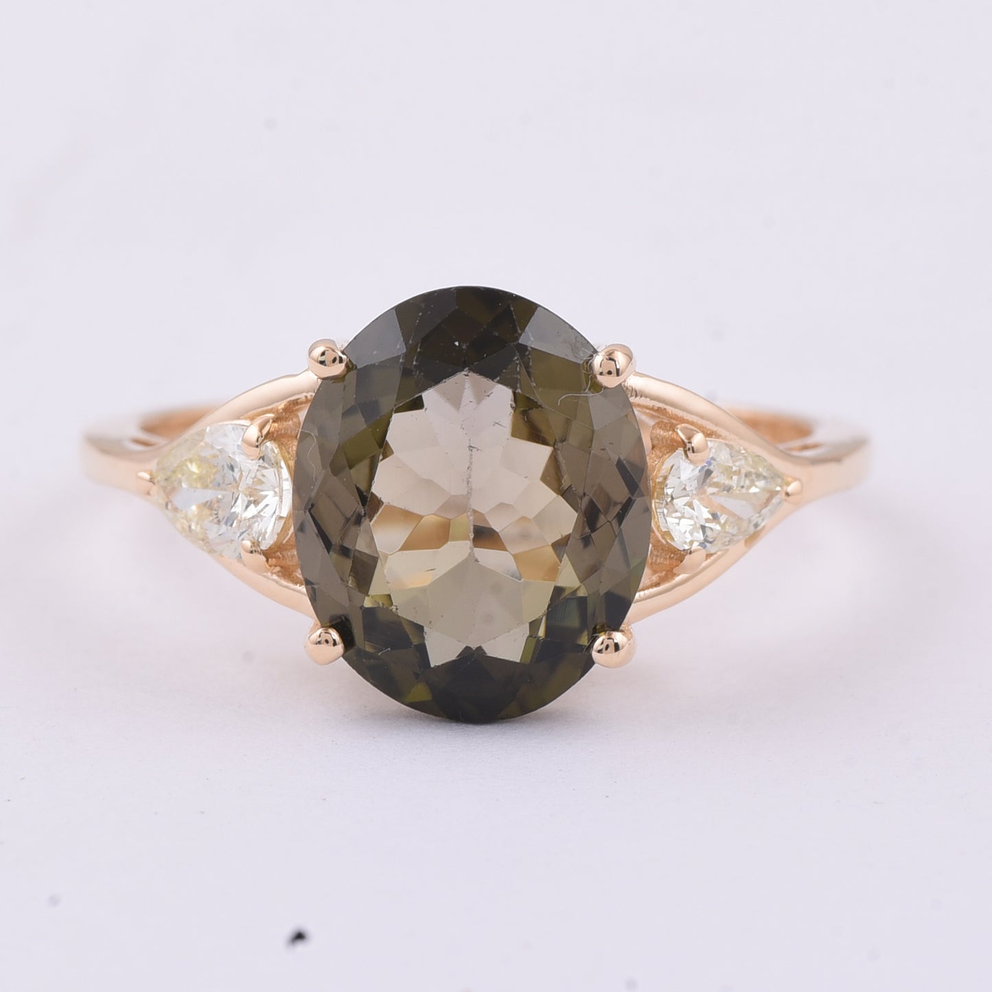 3.45 Ct Oval Natural Tourmaline 14K Gold Ring