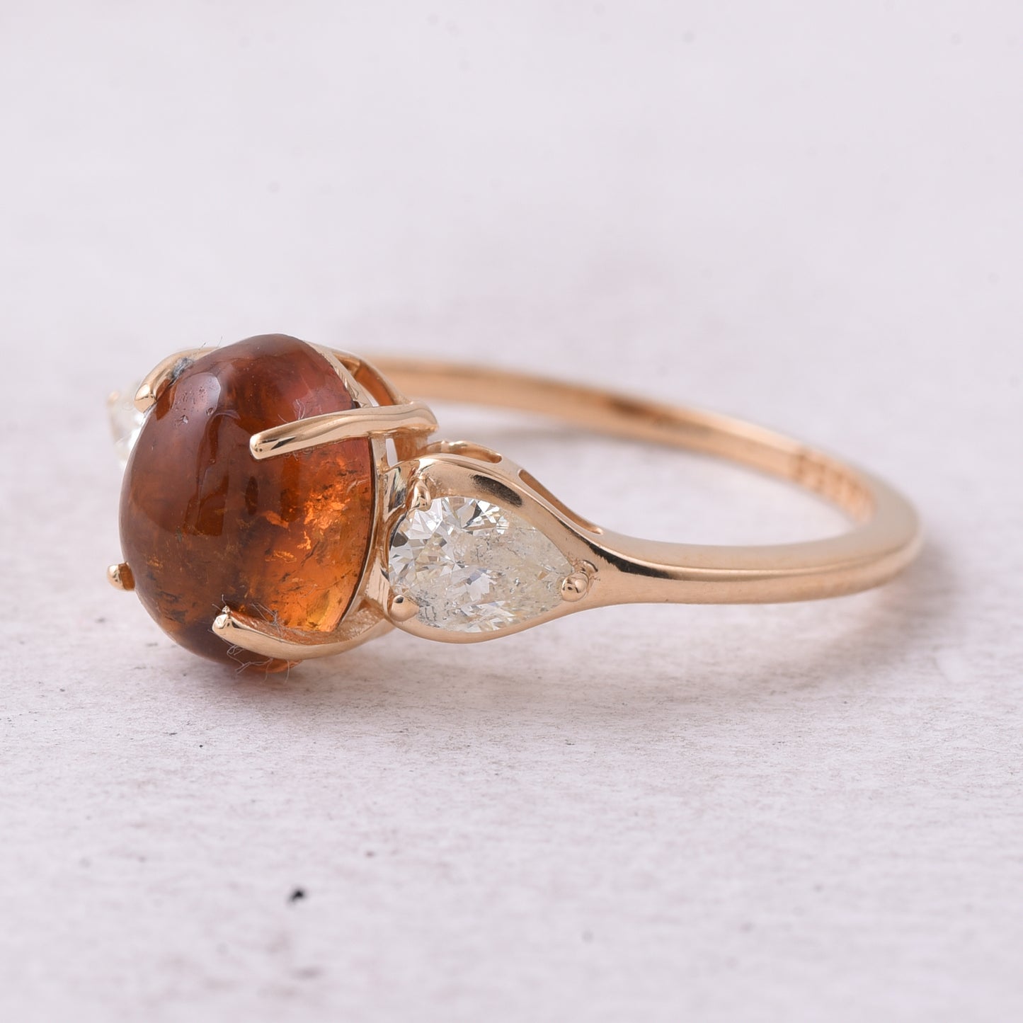 2.39 Ct Oval Cabochon Cut Natural Tourmaline 14K Gold Ring