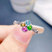 Multi Colored Tourmaline 925 Sterling Silver Ring