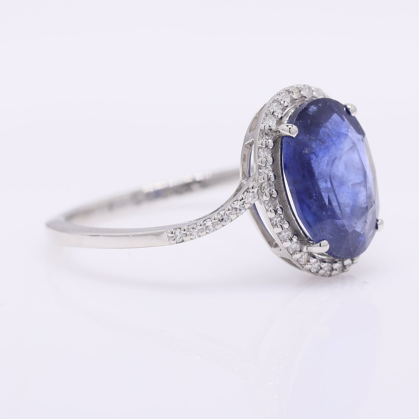 2.78 Ct Oval Mixed Cut Natural Sapphire 950 Platinum Ring