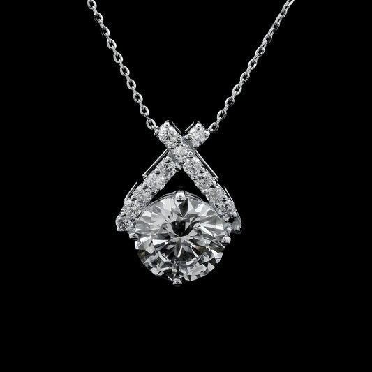 3.46 Carats Lab Grown Diamond 14K Gold Pendant