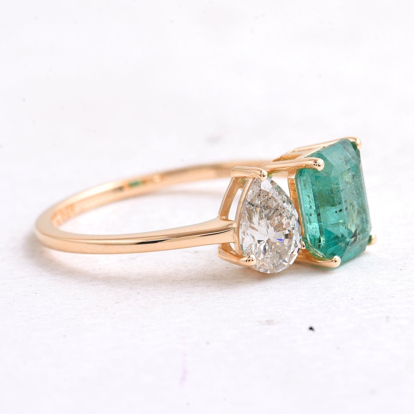 1.91 Ct Octagon Step Cut Natural Emerald 14K Gold Ring