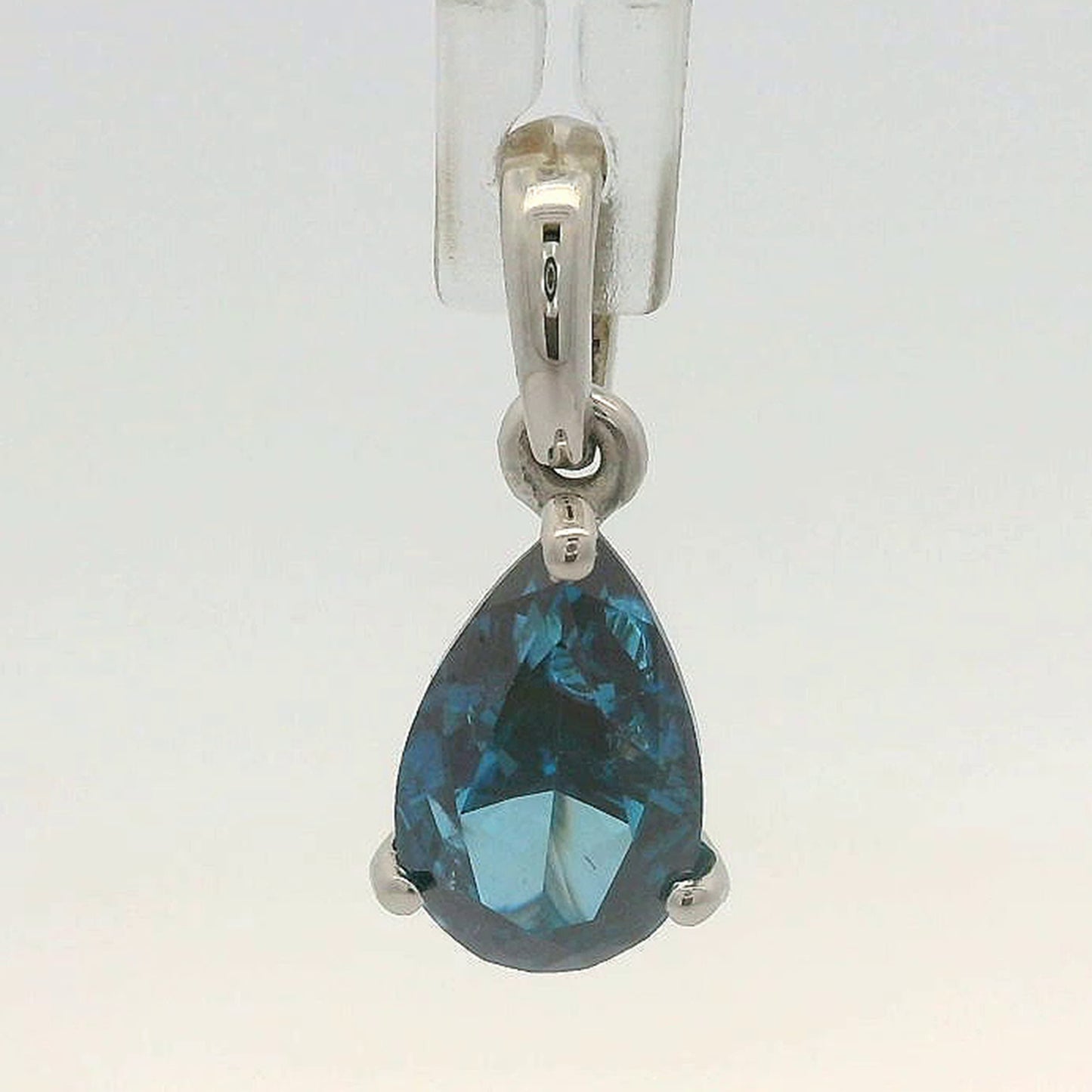 1.04 Ct Pear Blue Diamond 950 Platinum Pendant