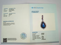 1.77 Ct Pear Mixed Cut Natural Sapphire 14K Gold Pendant