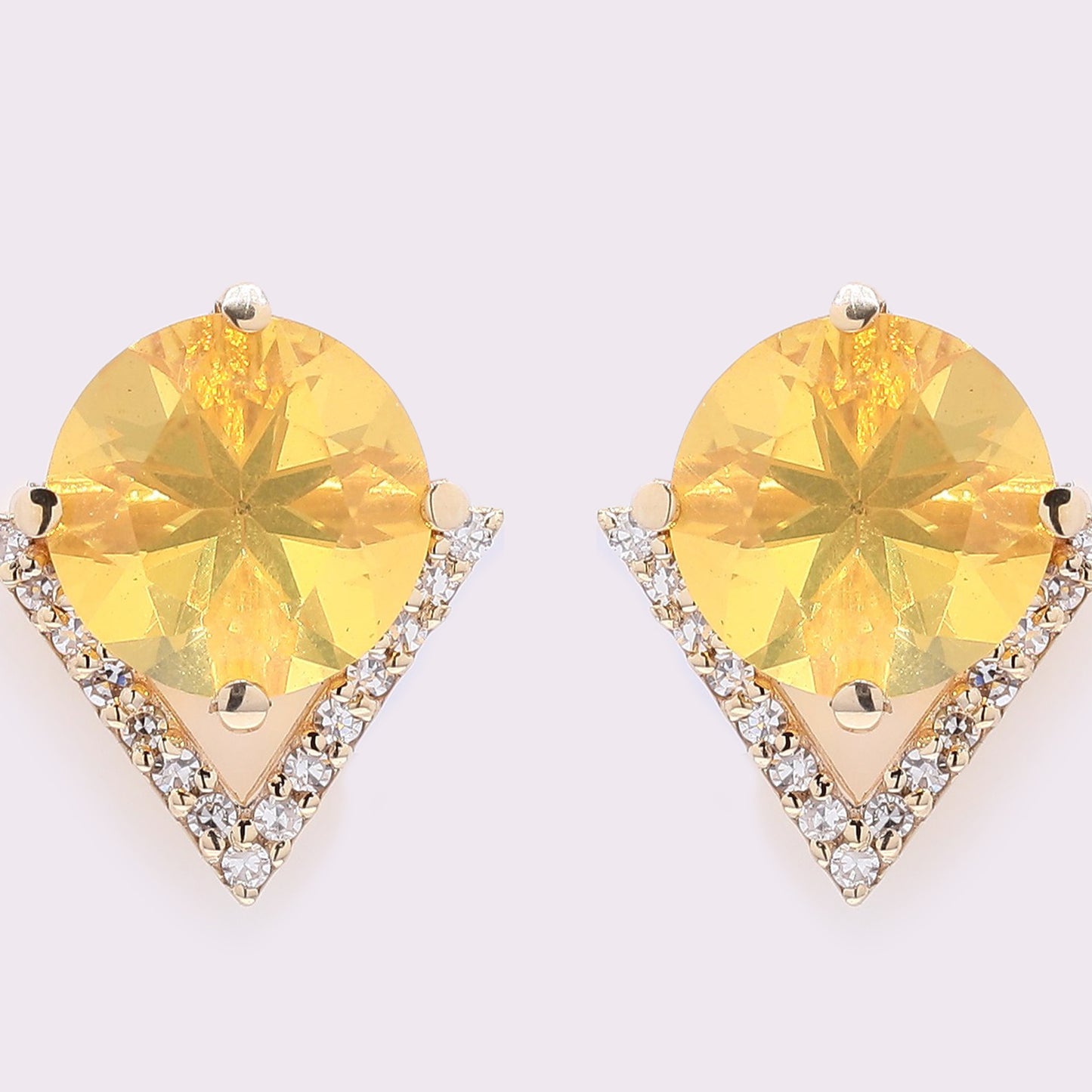 1.80 Ct Round Fire Opal 14K Gold Earrings