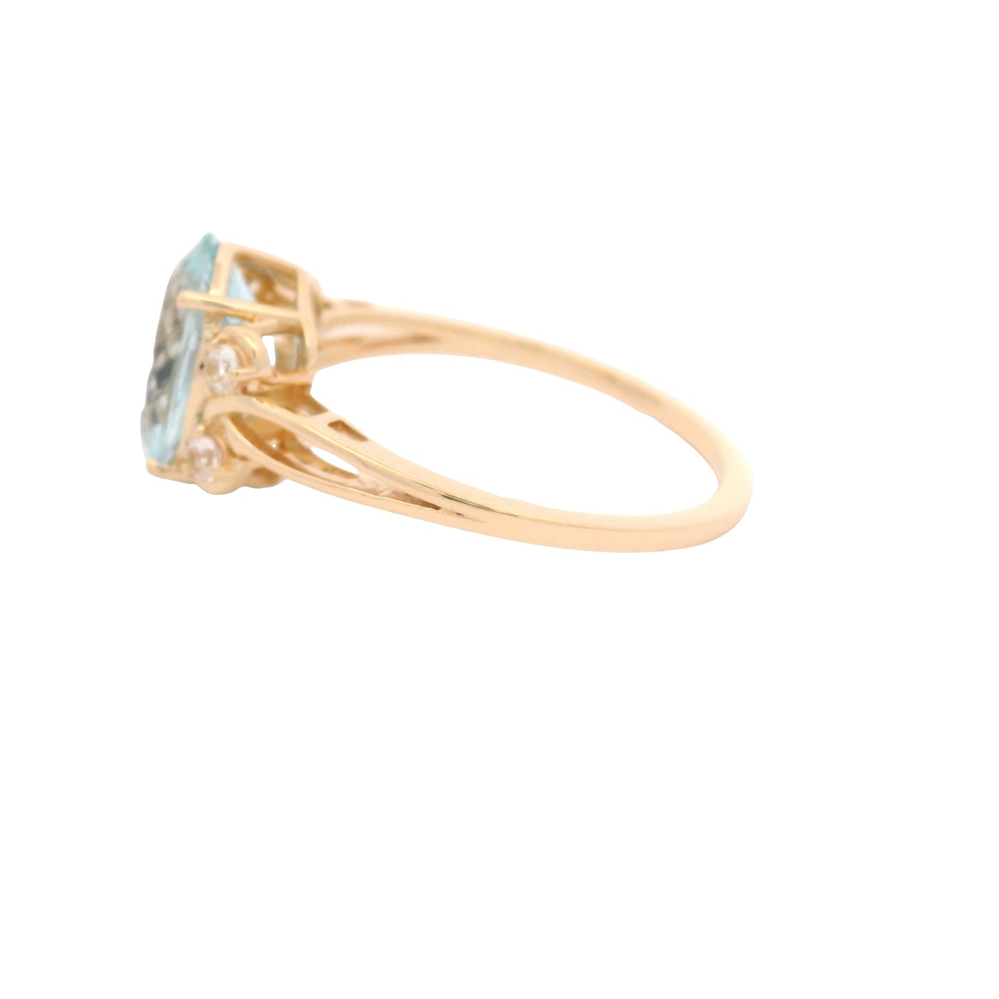 2.09 Ct Oval Aquamarine 14K Gold Ring