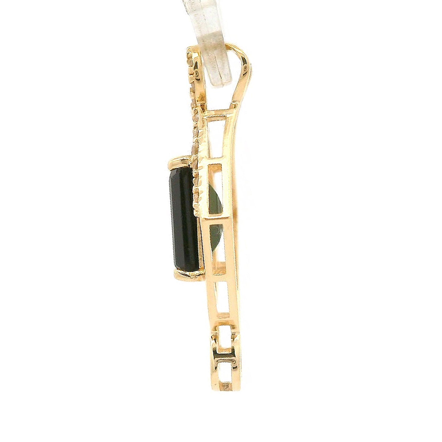 1.58 Ct Octagon Tourmaline 14K Gold Pendant