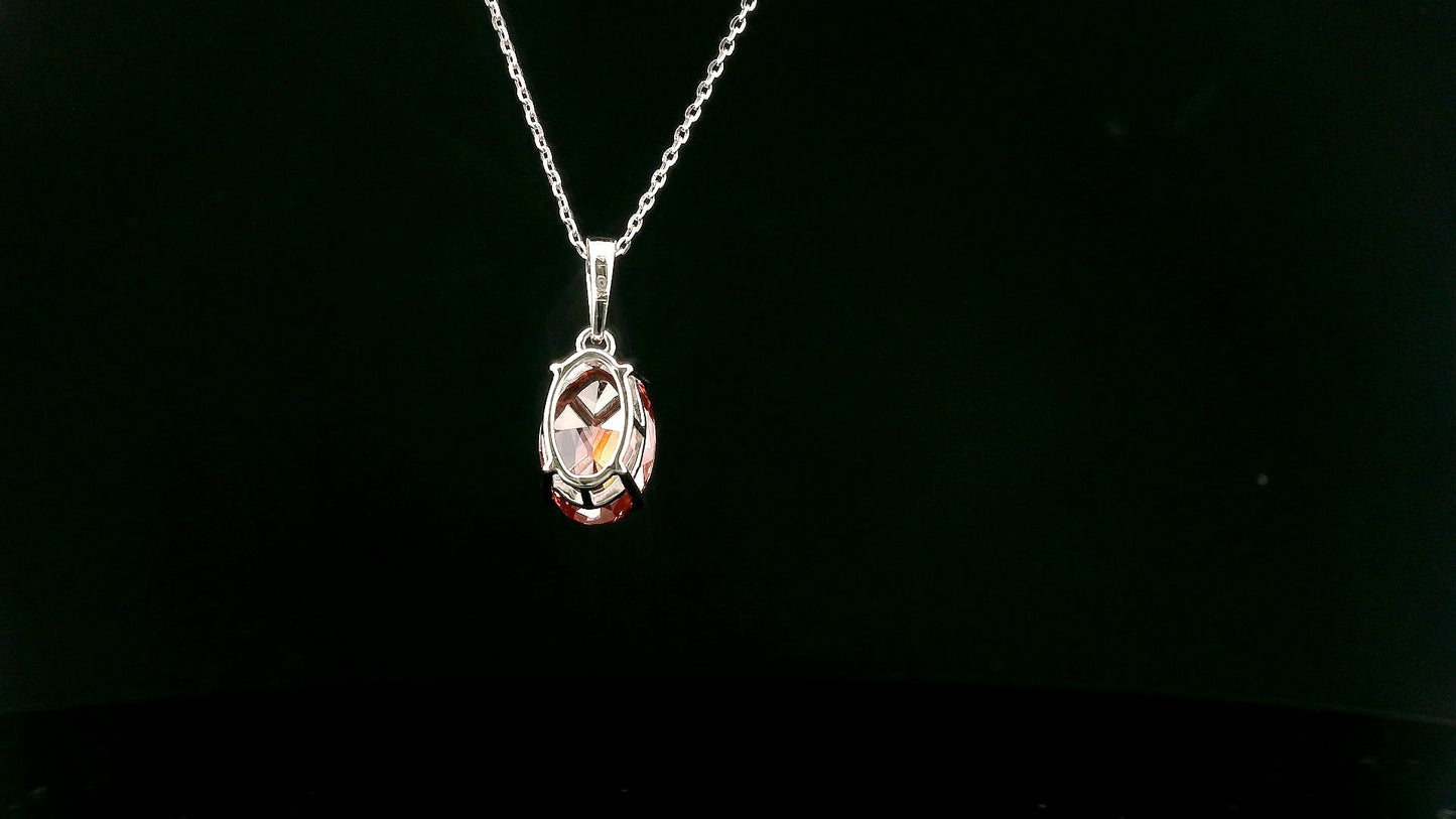 2.62 Carats Pink Lab Grown Diamond 14K Gold Pendant