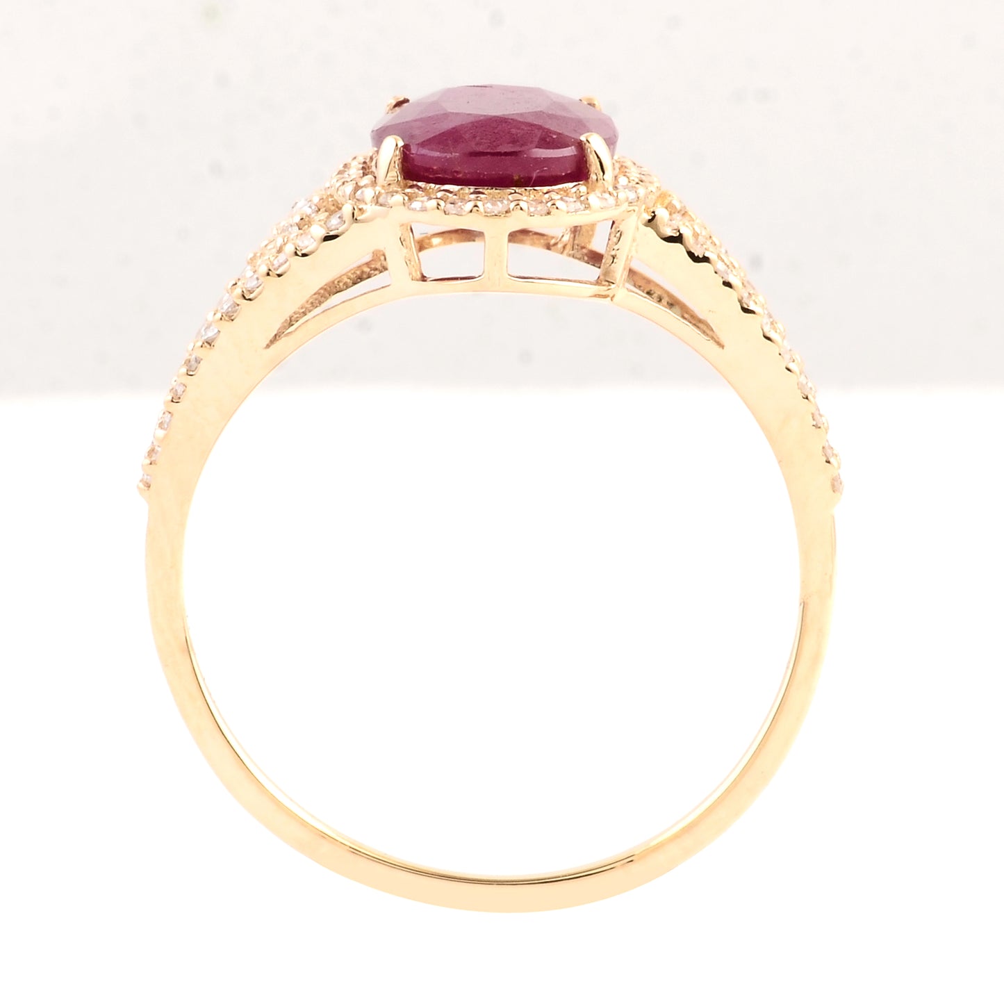 2.77 Ct Oval Mixed Cut Natural Corundum Ruby 14K Gold Ring