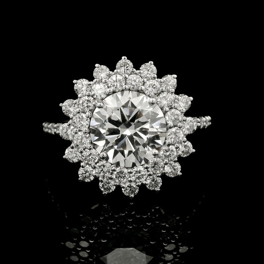 3.06 Carats Lab Grown Diamond 14K Gold Ring