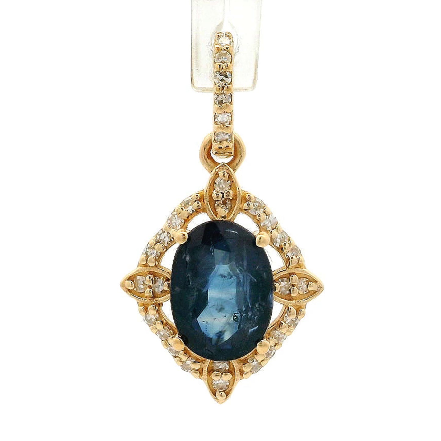 1.42 Ct Oval Sapphire 14K Gold Pendant