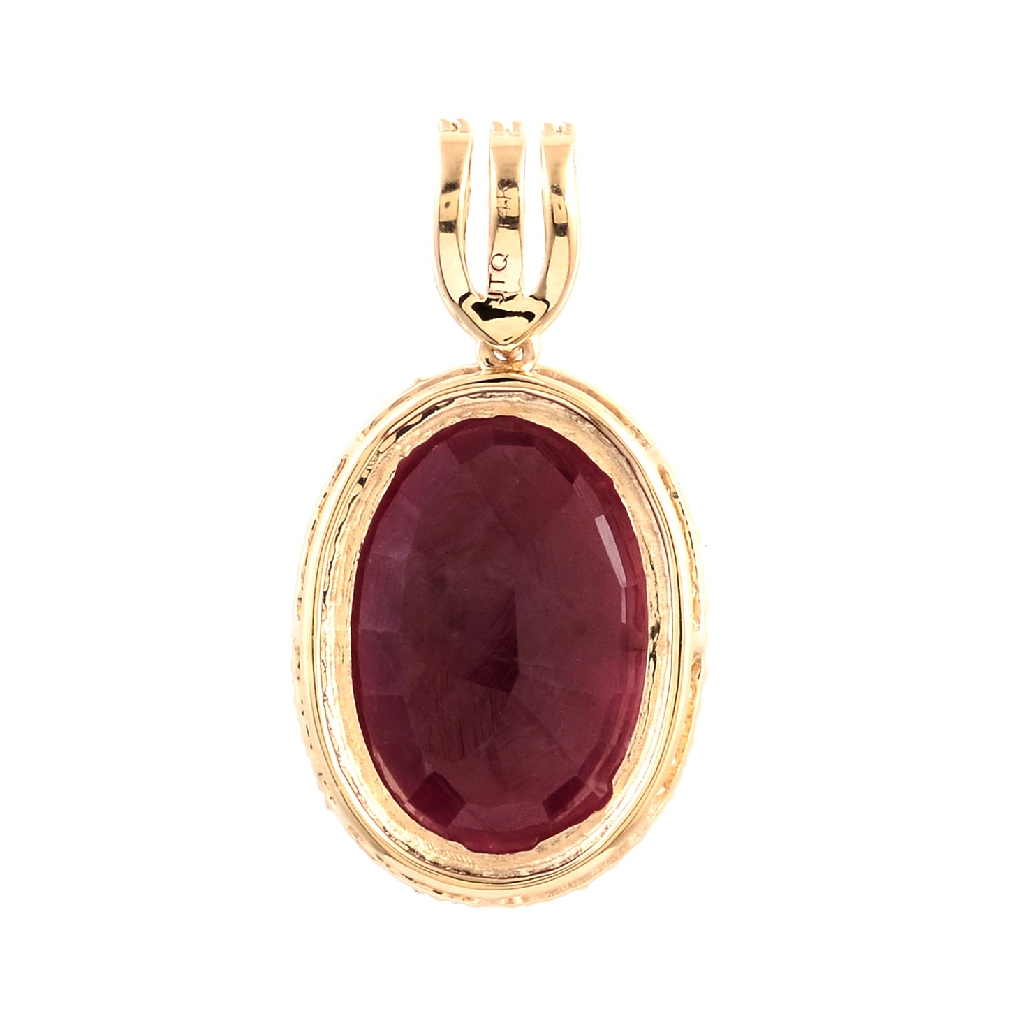 4.78 Ct Oval Mixed Cut Natural Corundum Ruby 14K Gold Pendant