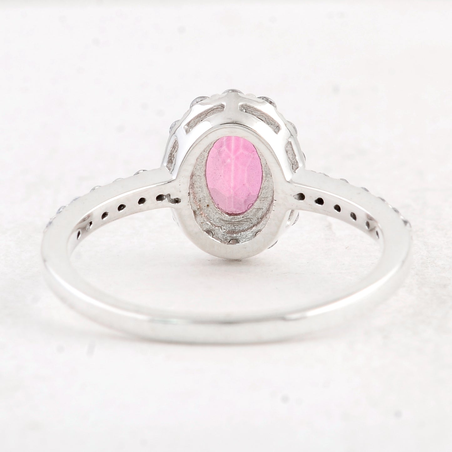 1.56 Ct Oval Pink Topaz 925 Sterling Silver Ring