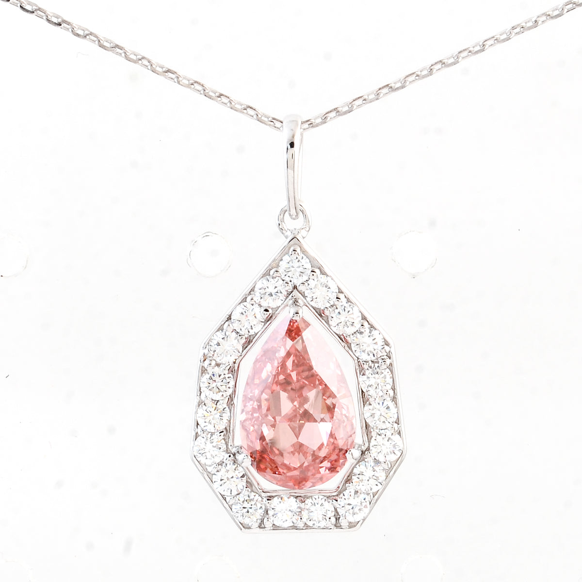 2.56 Carats Pink Lab Grown Diamond 14K Gold Pendant