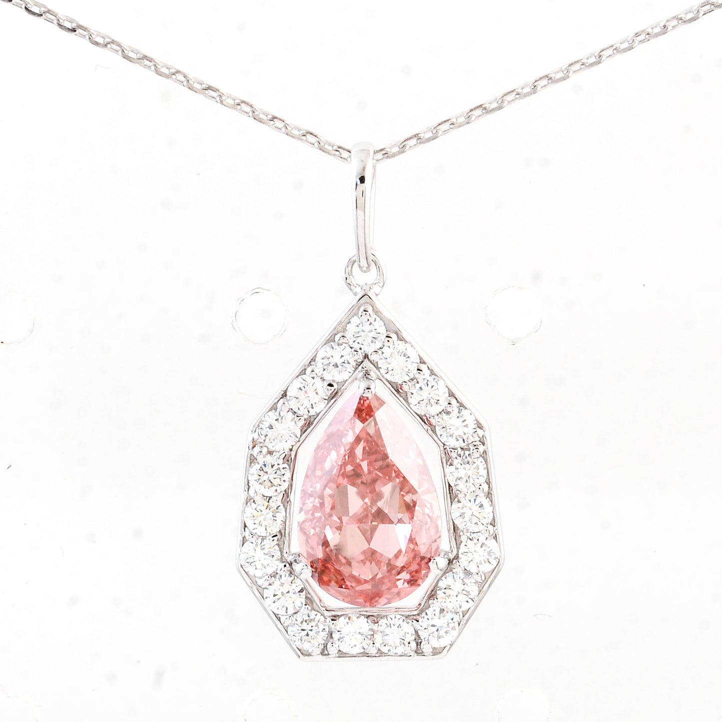 2.56 Carats Pink Lab Grown Diamond 14K Gold Pendant
