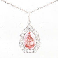 2.56 Carats Pink Lab Grown Diamond 14K Gold Pendant