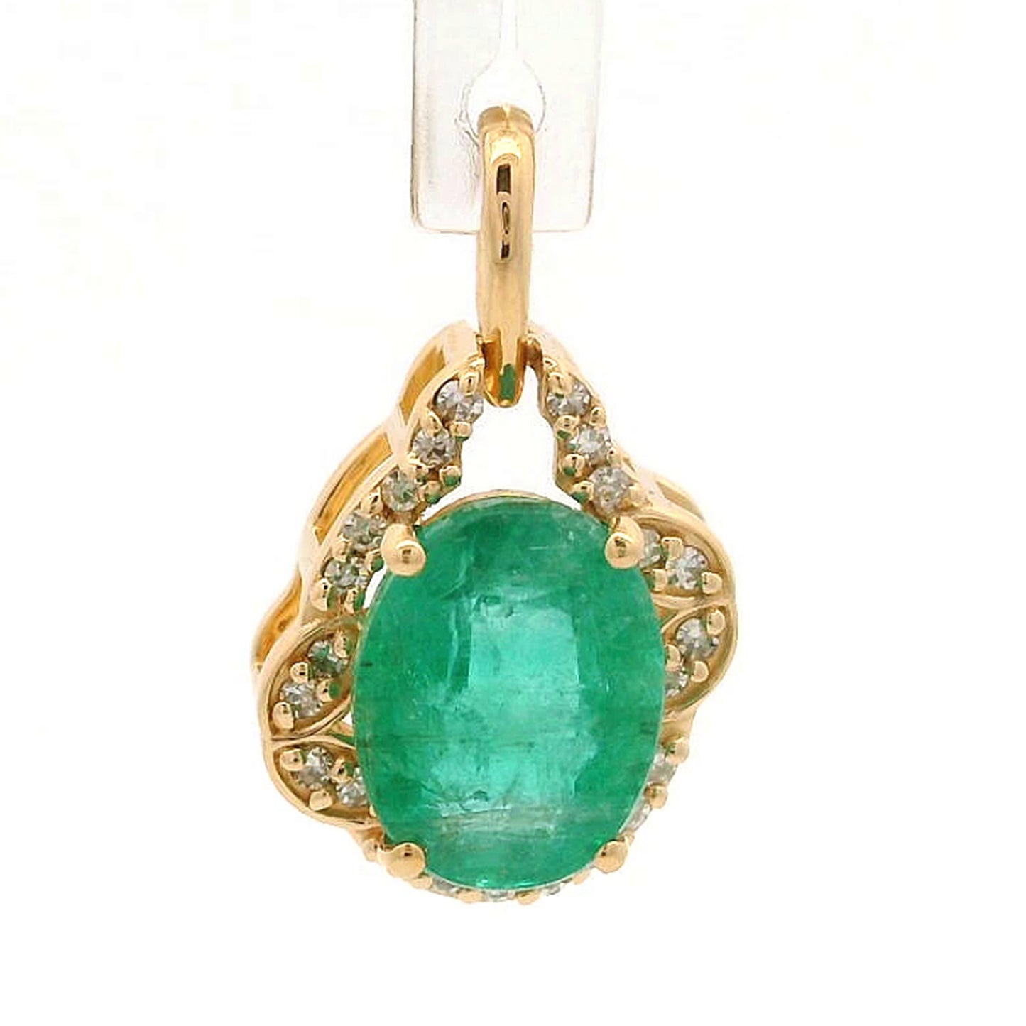 1.63 Ct Oval Emerald 14K Gold Pendant