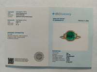 2.15 Ct Round Cabochon Cut Natural Emerald 14K Gold Ring
