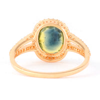 2.50 Ct Oval Mixed Cut Natural Bi Coloured Sapphire 14K Gold Ring
