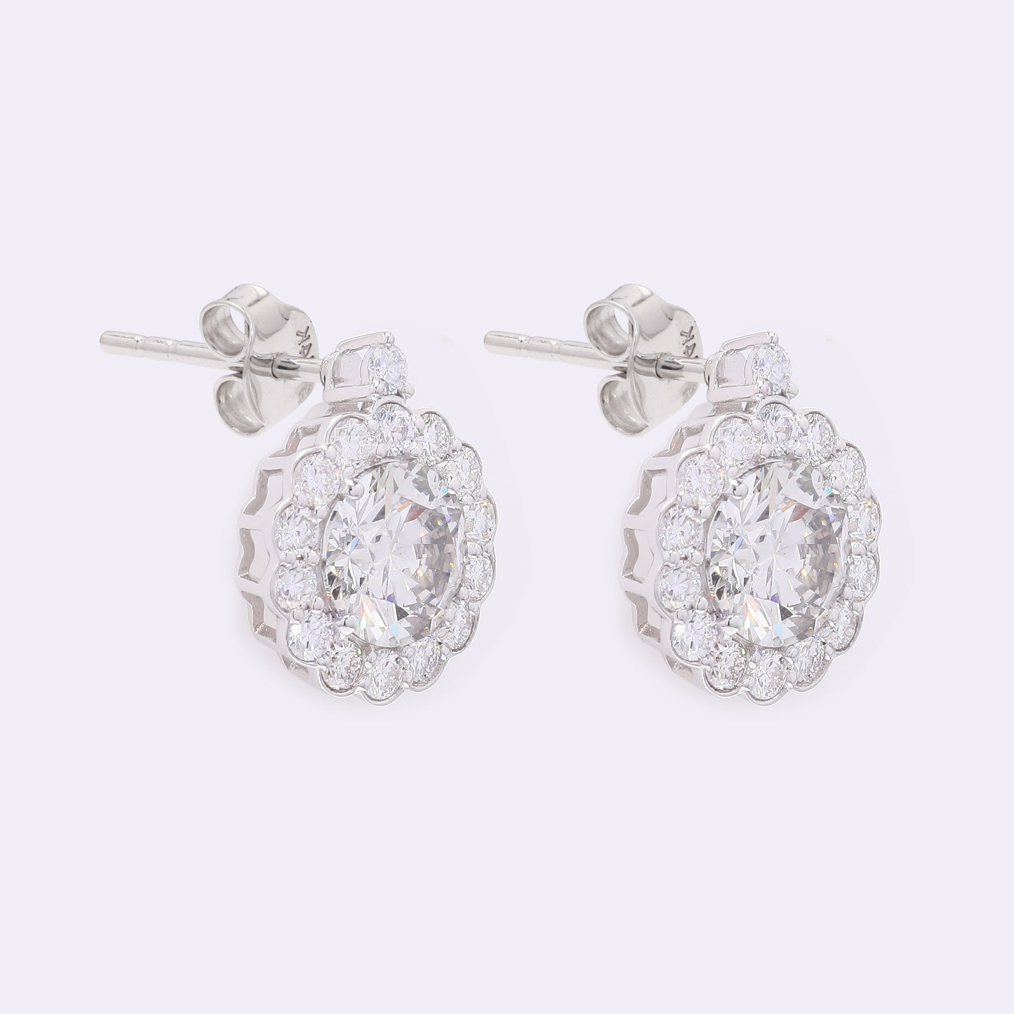 4.08 Carats Lab Grown Diamond 14K Gold Earrings