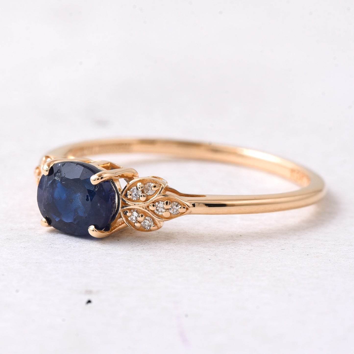 1.13 Ct Oval Mixed Cut Natural Sapphire 14K Gold Ring