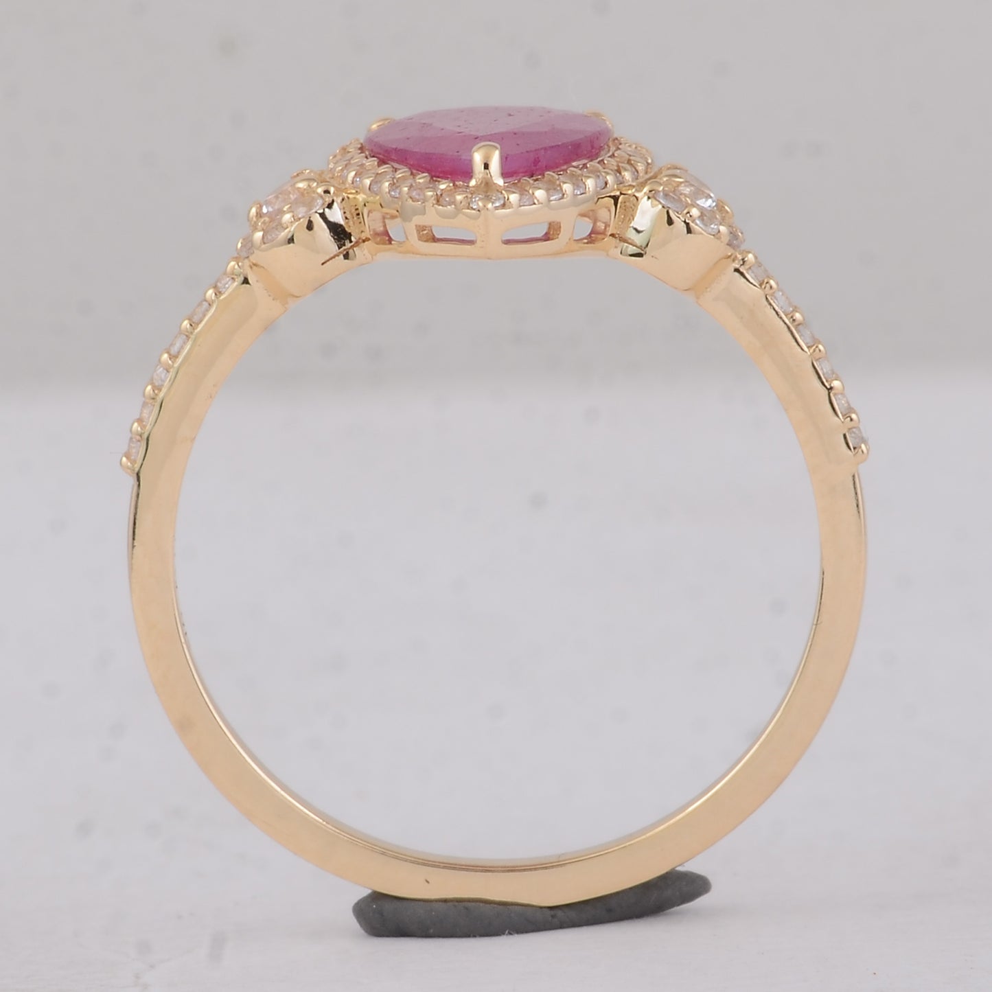 1.49 Ct Pear Ruby 9K Gold Ring