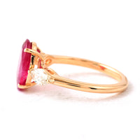3.56 Ct Oval Ruby 18K Gold Ring