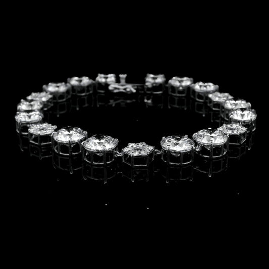 25.42 Ct Round Lab Grown Diamond 14K Gold Bracelet