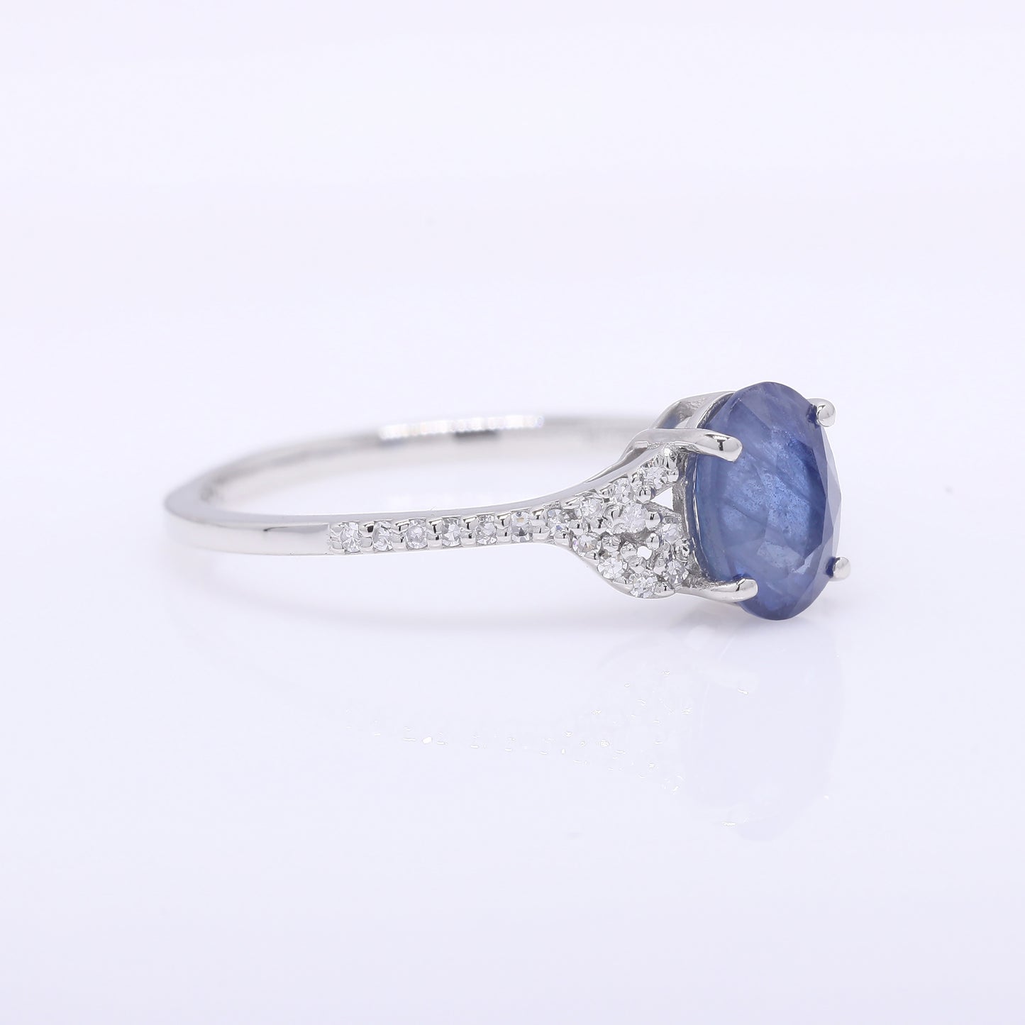 1.34 Ct Oval Mixed Cut Natural Sapphire 950 Platinum Ring