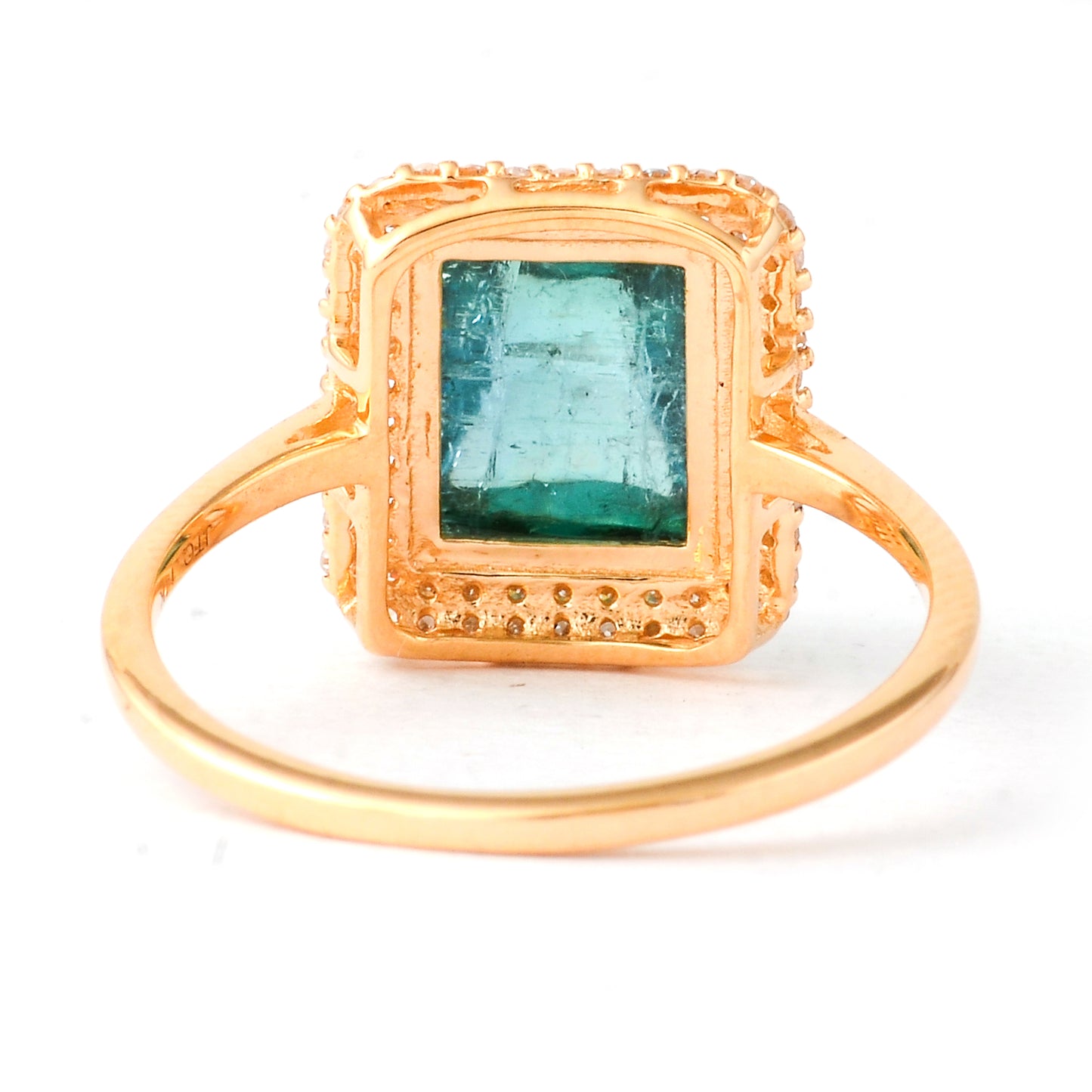 3.48 Ct Cushion Cabochon Cut Natural Tourmaline 14K Gold Ring