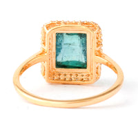 3.48 Ct Cushion Cabochon Cut Natural Tourmaline 14K Gold Ring