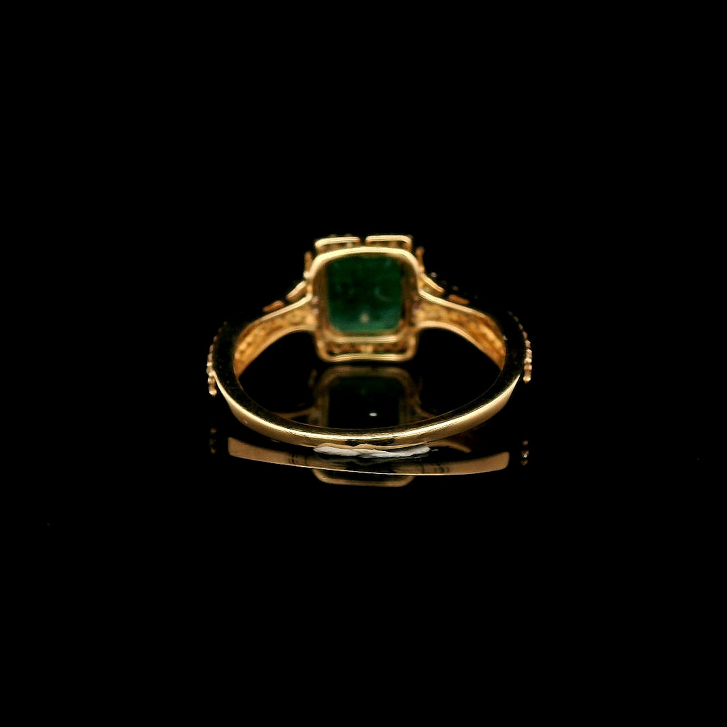 1.46 Ct Octagon Step Cut Natural Emerald 14K Gold Ring