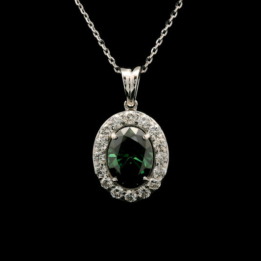 2.05 Carats Green Lab Grown Diamond 14K Gold Pendant