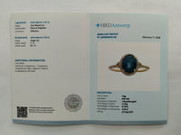 2.52 Ct Oval Mixed Cut Natural Sapphire 14K Gold Ring