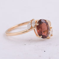 1.34 Ct Oval Natural Tourmaline 14K Gold Ring