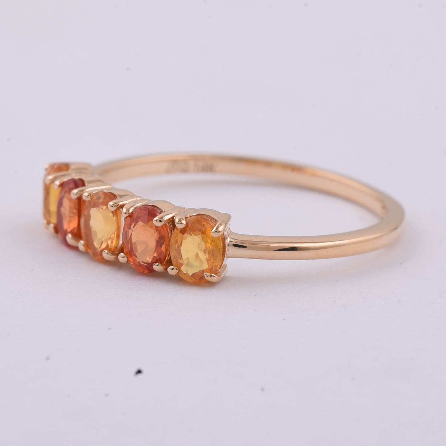 1.16 Ct Oval Natural Multi-Coloured Sapphire 14K Gold Ring