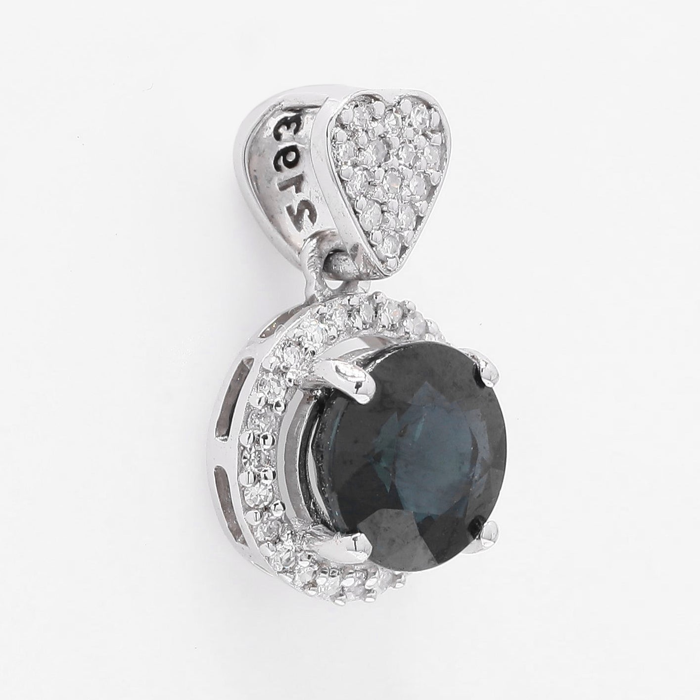 1.55 Ct Round Mixed Cut Natural Sapphire 950 Platinum Pendant