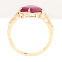 3.29 Ct Pear Ruby 14K Gold Ring